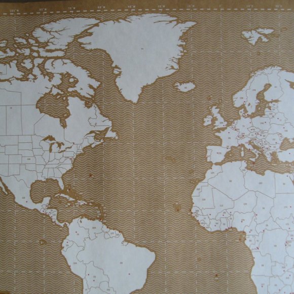 Travel Stamp Map - Craft Map With Ink Stamps by Originals by Luckies New in Box - Picture 12 of 15